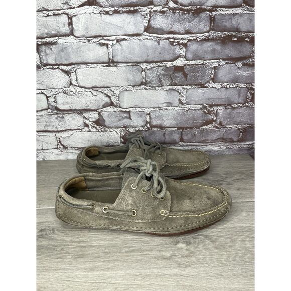 FRYE Mason Tie Moc Camp Taupe Suede Leather Boat Shoes Men Sz 12M US/45EU 80471 main image 10